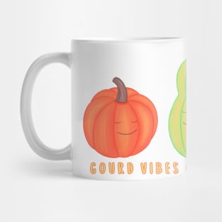 Gourd Vibes Only Gouache painting Pumpkin and Squash Mug